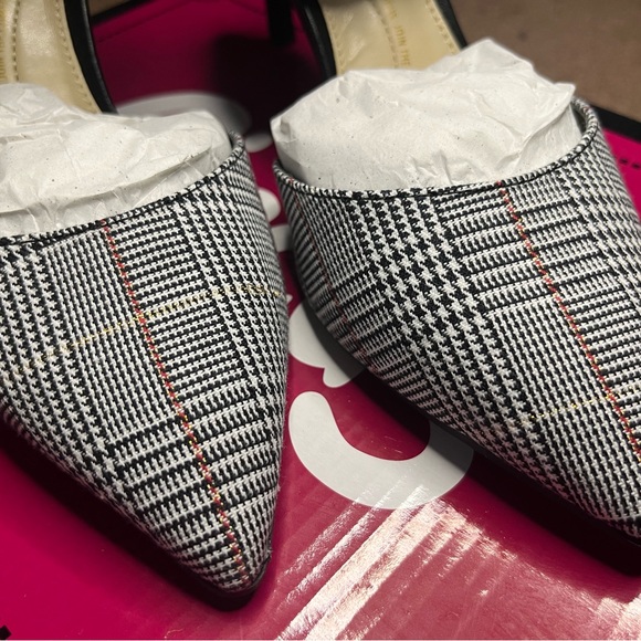 Size 7 Sam Edelman Black & White Plaid Heel - Picture 8 of 10
